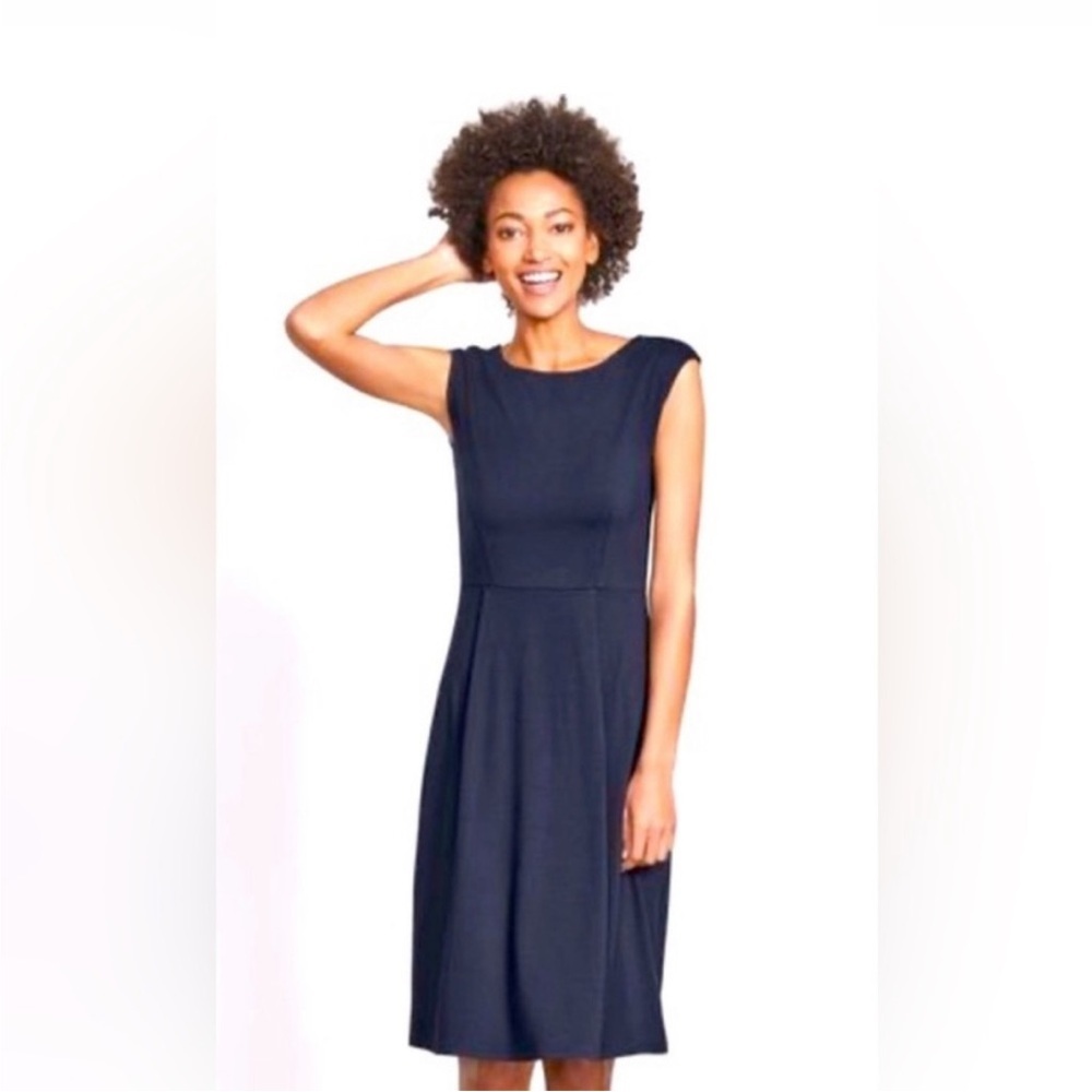 BODEN Marina Jersey Midi Dress Navy Blue 8 L perfect condition smoke pet free